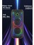 D64 Siyah Rgb Ledli Dahili Kablosuz Mikrofon Kumandalı Radyolu Bluetooth Hoparlör Speaker 3