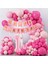 Lüks 1 Yaş Doğum Günü Balon Seti Fuşya Makaron Pembe Set 1