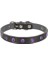 Cattie Gerçek Deriden Taşlı Kedi Boyun Tasması Large Siyah 1.2X23-28 cm 1