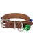 Cattie Boncuklu Deri Küçük Irk Köpek ve Kedi Boyun Tasması Xsmall Kahverengi 1X12-16 cm 2