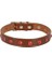 Cattie Gerçek Deriden Taşlı Kedi Boyun Tasması Xlarge Kahverengi 1.5X26-31 cm 1