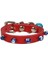 Cattie Boncuklu Deri Küçük Irk Köpek ve Kedi Boyun Tasması Xsmall Kırmızı 1X12-16 cm 5