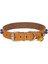 Cattie Boncuklu Deri Küçük Irk Köpek ve Kedi Boyun Tasması Xlarge Camel 1.5X26-30 cm 2