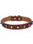 Cattie Boncuklu Deri Küçük Irk Köpek ve Kedi Boyun Tasması Xlarge Kahverengi 1.5X26-30 cm 1