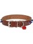 Cattie Boncuklu Deri Küçük Irk Köpek ve Kedi Boyun Tasması Xlarge Kahverengi 1.5X26-30 cm 3