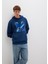 M Logo Baskılı Kapüşonlu Lacivert Sweatshirt 0S10106-89353 3