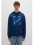 M Logo Baskılı Kapüşonlu Lacivert Sweatshirt 0S10106-89353 4