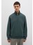 Yarı Fermuarlı Yeşil Basic Sweatshirt 0S10419-71598 4
