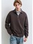 Polo Yaka Yarı Fermuarlı Kahverengi Sweatshirt 0S10414-70219 1