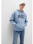Mavi Logo Baskılı Mavi Kapüşonlu Sweatshirt 067149-86998 4