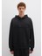 Mvjns Baskılı Kapüşonlu Siyah Sweatshirt 0S10346-900 3