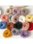 2'li Yumuşak Tüylü Renkli Peluş Simit Toka - Peluş Scrunchie Lastikli Saç Tokası Renk-1 5