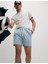 Saf Pamuklu Beli Lastikli Kısa Şort 6