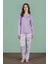Kadın Büyük Beden Mor Renk Uzun Kollu Düğmeli Pijama Takımı C9T6N91 2