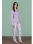 Kadın Büyük Beden Mor Renk Uzun Kollu Düğmeli Pijama Takımı C9T6N91 3