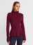 32038 Uzun Kollu Peplum Top-Bordo 1
