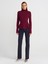 32038 Uzun Kollu Peplum Top-Bordo 4