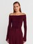 32089 Omuzları Açık Büzgülü Top-Bordo 1