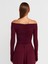 32089 Omuzları Açık Büzgülü Top-Bordo 2