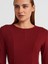 32090 Uzun Kollu Peplum Top-Açık Bordo 3