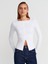 31993 Fermuar Detaylı Uzun Kollu Top-Beyaz 1