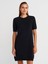 90257 Bisiklet Yaka Yumuşak Dokulu Triko Elbise-Siyah 1