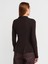 32038 Uzun Kollu Peplum Top-Koyu Kahve 2