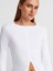 31993 Fermuar Detaylı Uzun Kollu Top-Beyaz 3