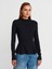 32038 Uzun Kollu Peplum Top-Siyah 1