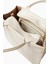 Elısabetta Franchı Medium Bold Monogram Shopper Bag Butter Ton Faux Deri, Logolu Lüks Omuz ve El Çantası 4