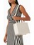 Elısabetta Franchı Medium Bold Monogram Shopper Bag Butter Ton Faux Deri, Logolu Lüks Omuz ve El Çantası 5