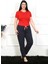 Moda Kadın Pamuklu Büyük Beden Alt Pijama Lacivert 1
