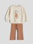 Lcw Kids Bej Bisiklet Yaka Kız Çocuk Sweatshirt ve Tayt 1