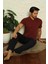 Moda Erkek Bordo V Yaka 3'lü Pijama Takım 3