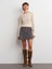 81065 Tokalı Şort Etek-Gri 1