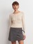 81065 Tokalı Şort Etek-Gri 5