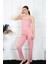 Moda Kadın Ip Askılı Somon Pijama Takım 2
