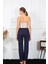 Moda Kadın Pamuklu Alt Pijama Lacivert 5
