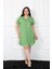 Moda Büyük Beden Penye Düğmeli Yeşil Tunik Gecelik 3