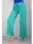 Moda Bayan Penye Bol Paça Pantolon Yeşil 3