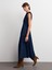 90577 Sıfır Yaka Kloş Elbise-Lacivert 1