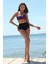 Moda Kadın Yüksel Bel Straplez Mor Bikini 4