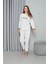 Moda Polar Kadın Pijama Takımı Ekru 1