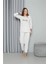 Moda Polar Kadın Pijama Takımı Ekru 2