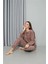 Moda Polar Kadın Pijama Takımı Sütlü Kahve 4