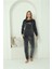 Moda Kadın Kadife Füme Pijama Takım 1