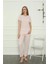 Moda Kadın Penye Pijama Takım Pembe 2