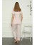 Moda Kadın Penye Pijama Takım Pembe 4