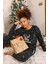 Moda Merry Christmas Polar Kadın Pijama Takımı Siyah 6