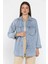 Kadın Çift Cepli Nakışlı Jean Kot Ceket P-00018116 1
